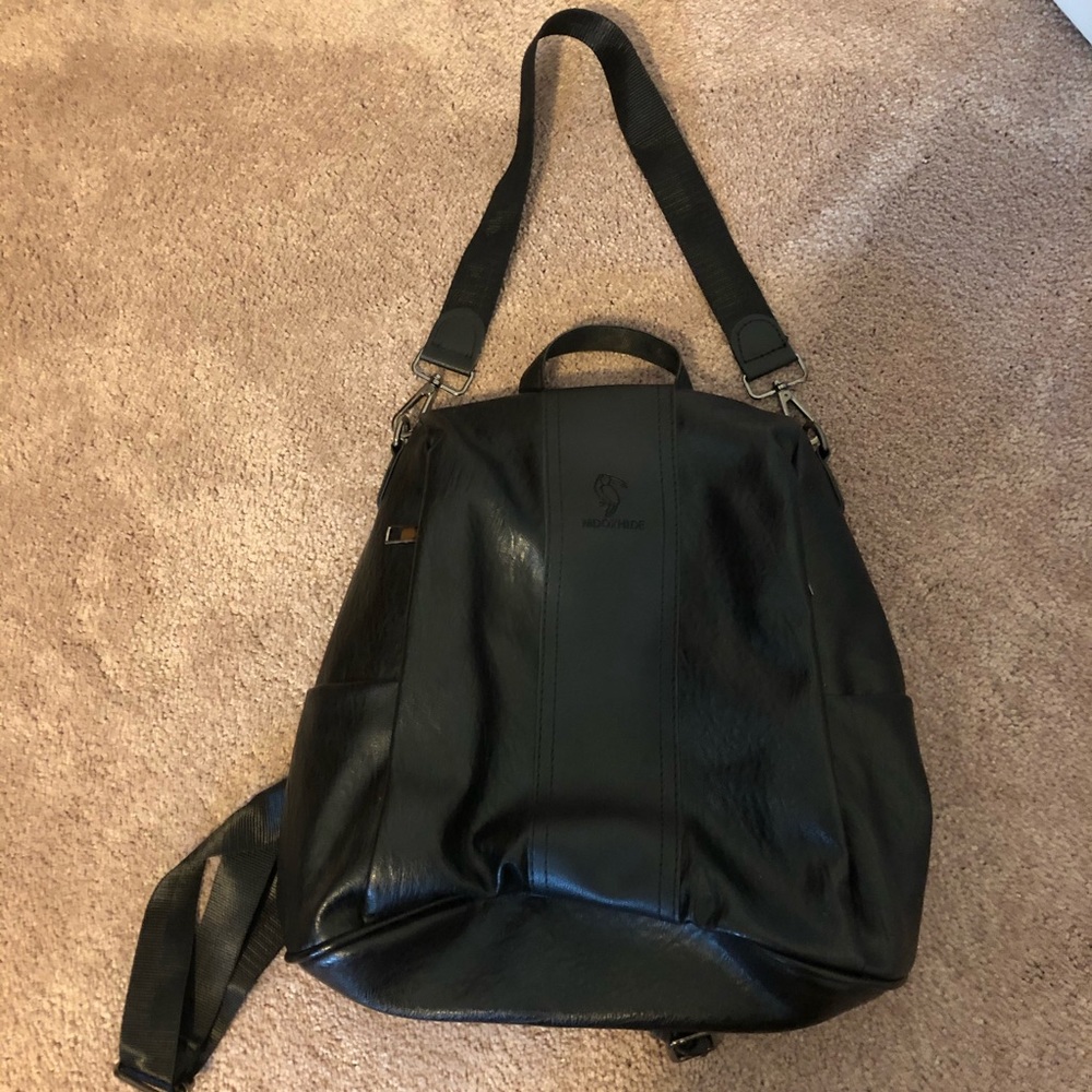 vegan leather backpack